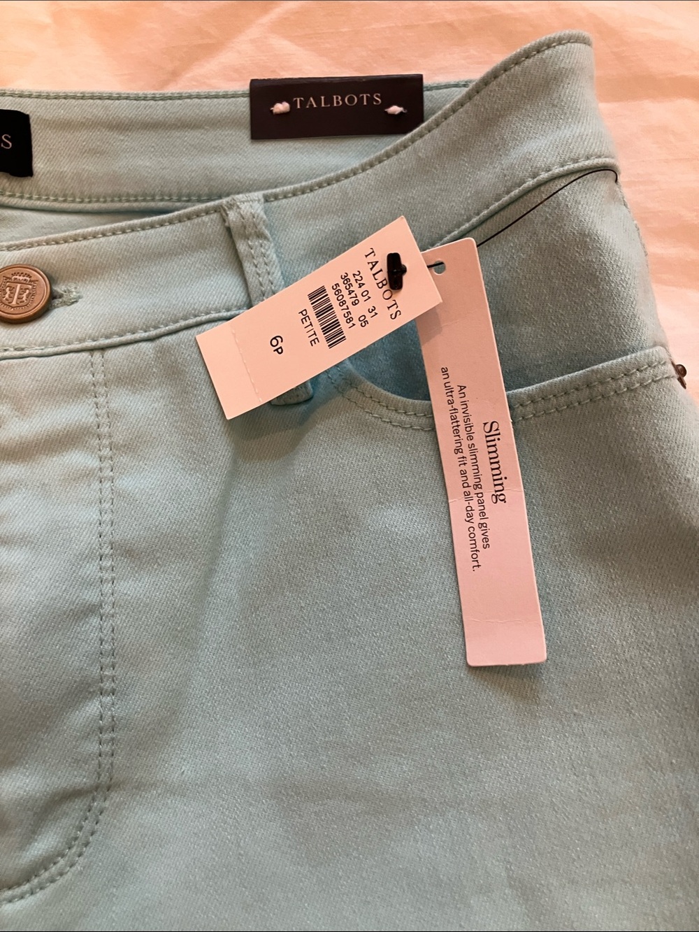 Talbots Petite Slim Jeans in Light Aqua